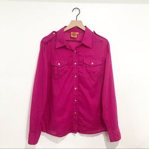 Tory Burch Hot Pink Utility Shirt